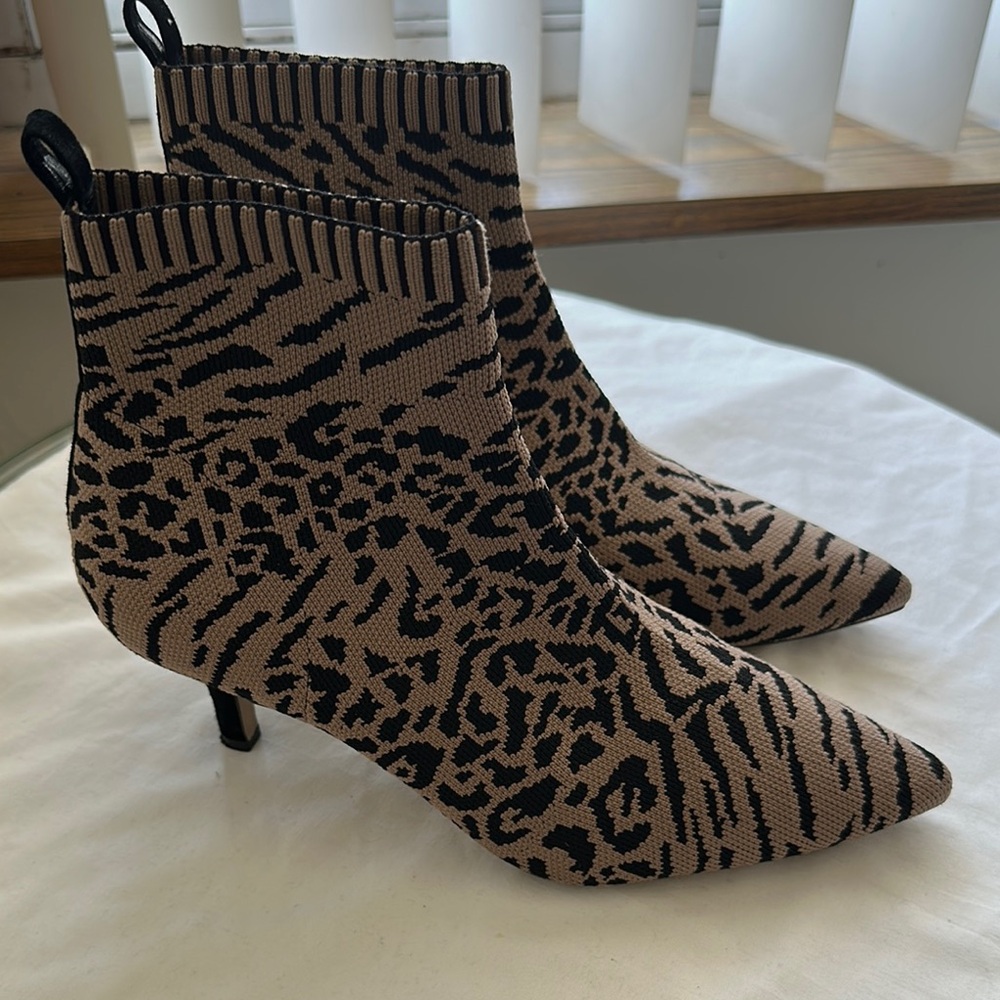 Corso Como Animal Print Sock Boots Size 7.5